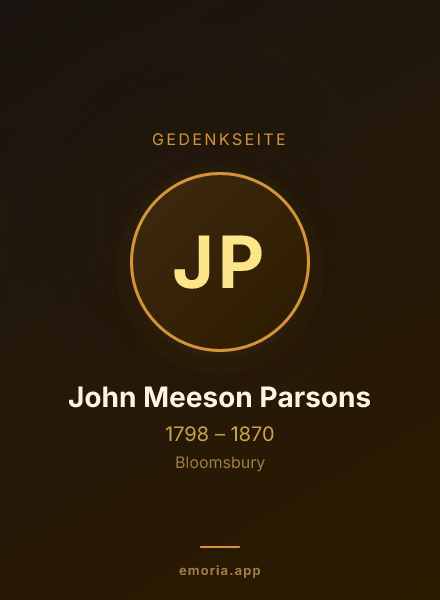 Gedenkportrait von John Meeson Parsons
