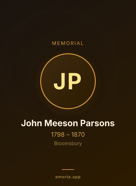 Memorial portrait of John Meeson Parsons