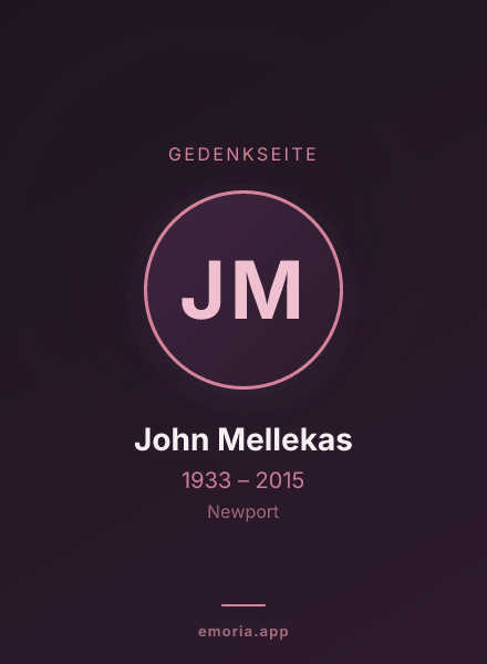 Gedenkportrait von John Mellekas