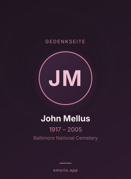 Gedenkportrait von John Mellus