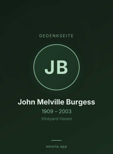 Gedenkportrait von John Melville Burgess