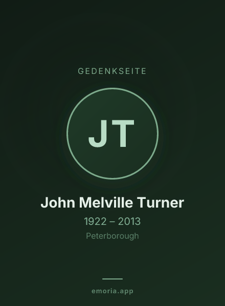 Gedenkportrait von John Melville Turner