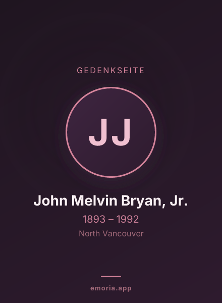Gedenkportrait von John Melvin Bryan, Jr.