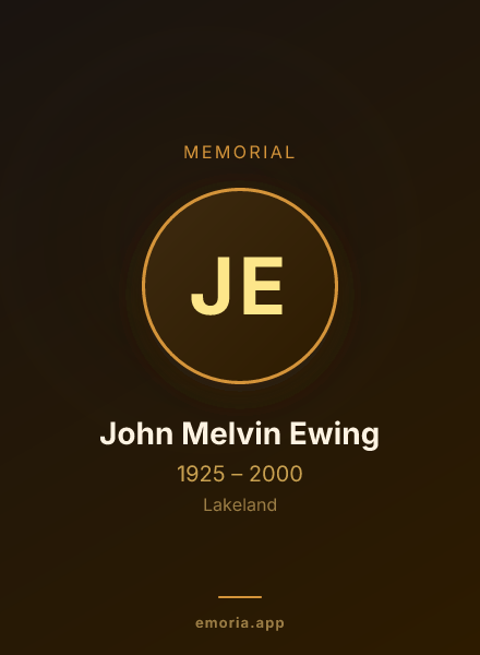 Memorial portrait of John Melvin Ewing