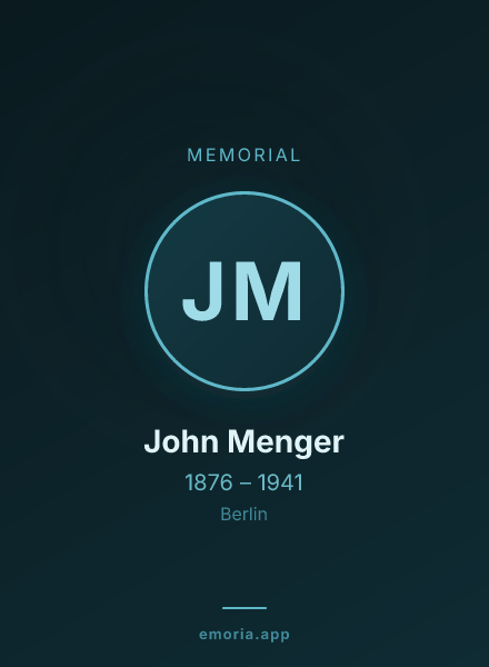 Memorial portrait of John Menger