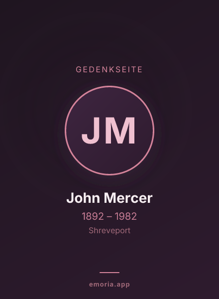 Gedenkportrait von John Mercer