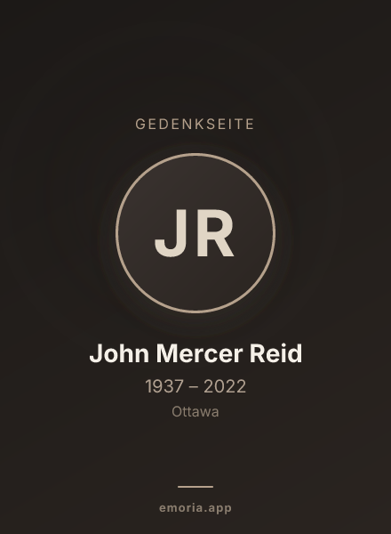 Gedenkportrait von John Mercer Reid