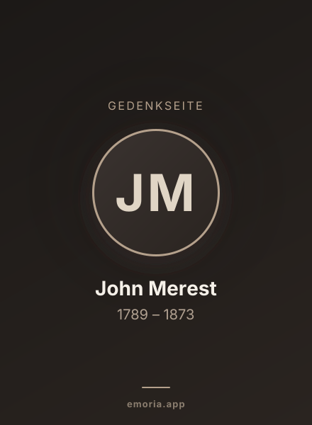 Gedenkportrait von John Merest