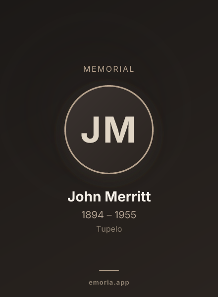 Memorial portrait of John Merritt