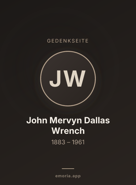 Gedenkportrait von John Mervyn Dallas Wrench