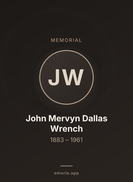 Memorial portrait of John Mervyn Dallas Wrench