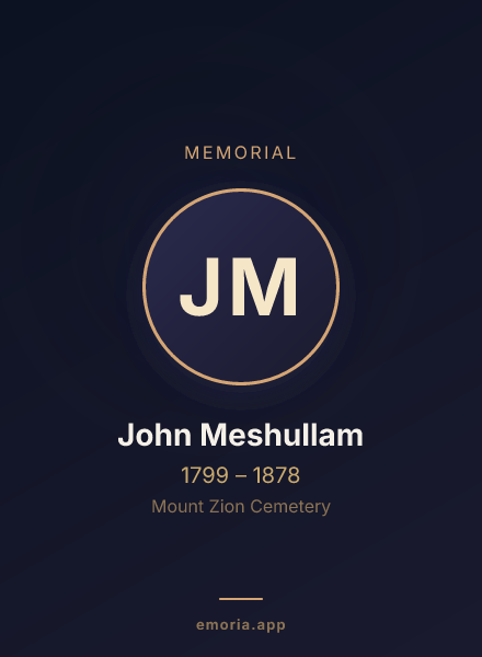 Memorial portrait of John Meshullam