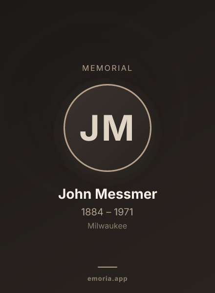 Memorial portrait of John Messmer