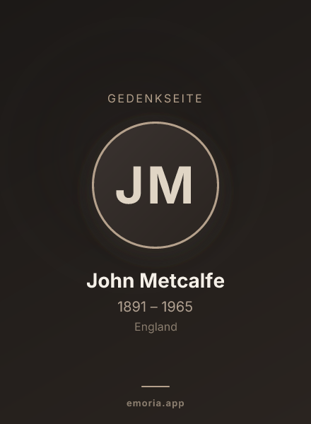 Gedenkportrait von John Metcalfe