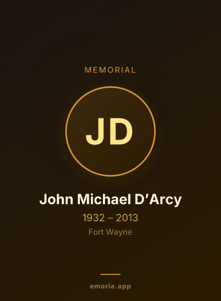 Memorial portrait of John Michael D’Arcy
