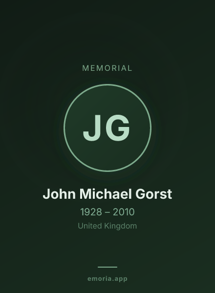 Memorial portrait of John Michael Gorst