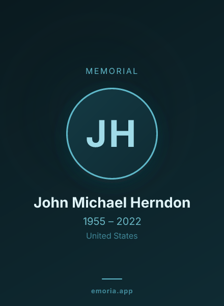Memorial portrait of John Michael Herndon