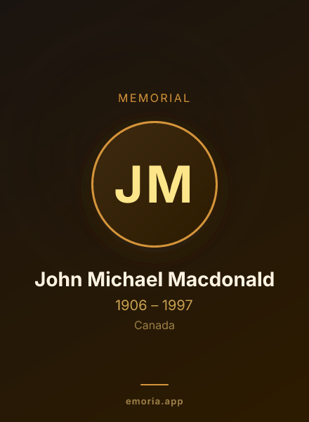 Memorial portrait of John Michael Macdonald