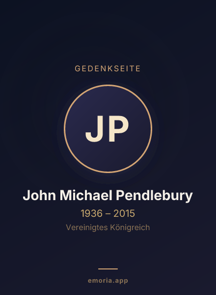 Gedenkportrait von John Michael Pendlebury