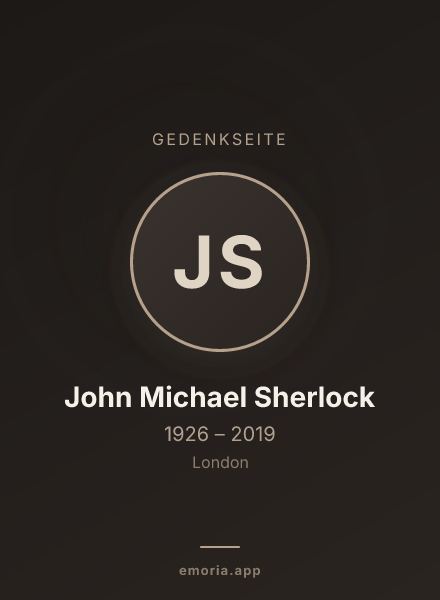 Gedenkportrait von John Michael Sherlock