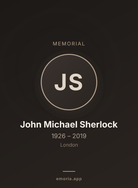 Memorial portrait of John Michael Sherlock