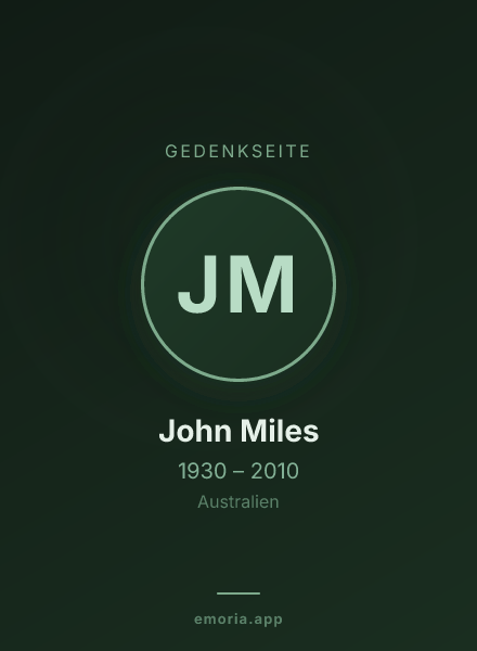 Gedenkportrait von John Miles