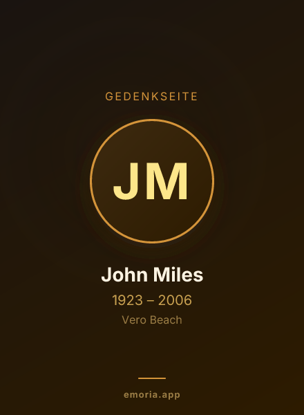 Gedenkportrait von John Miles