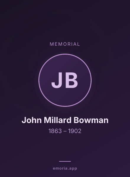 Memorial portrait of John Millard Bowman