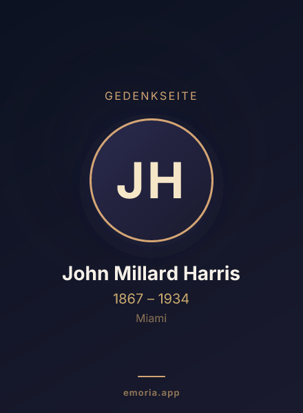 Gedenkportrait von John Millard Harris