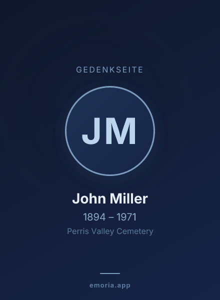 Gedenkportrait von John Miller