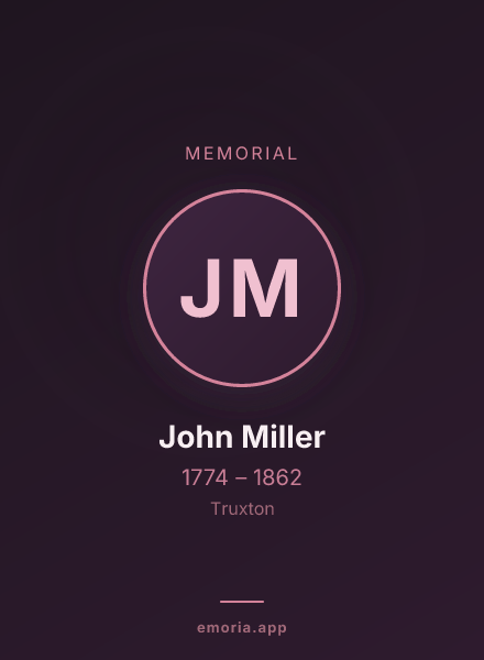 Memorial portrait of John Miller