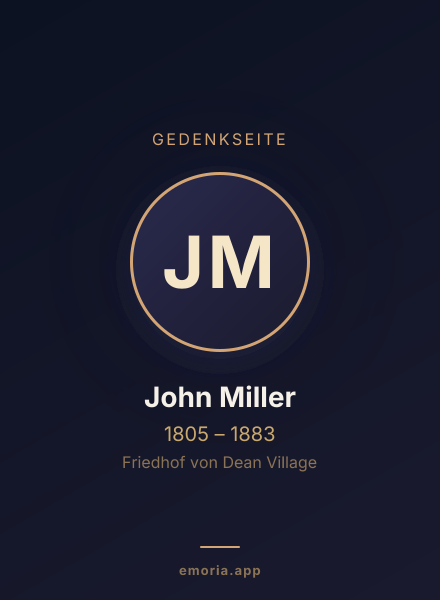 Gedenkportrait von John Miller