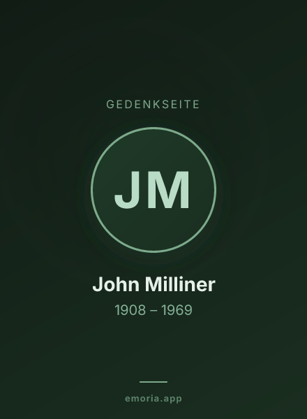 Gedenkportrait von John Milliner