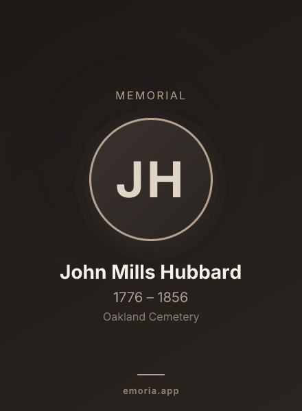 Memorial portrait of John Mills Hubbard