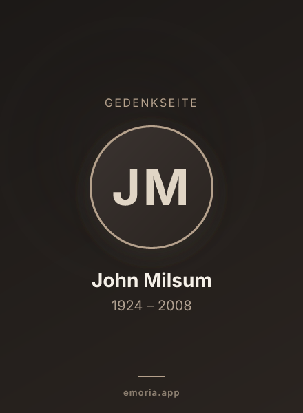 Gedenkportrait von John Milsum