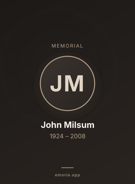 Memorial portrait of John Milsum
