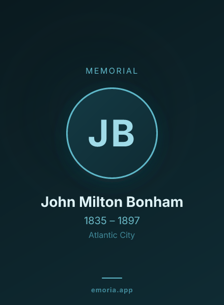 Memorial portrait of John Milton Bonham