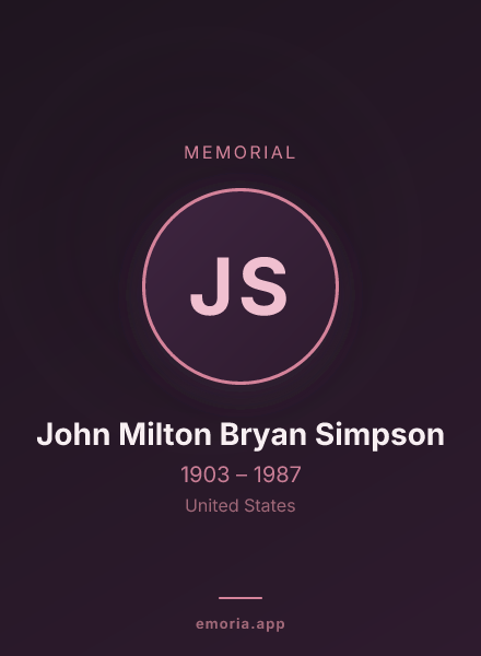 Memorial portrait of John Milton Bryan Simpson