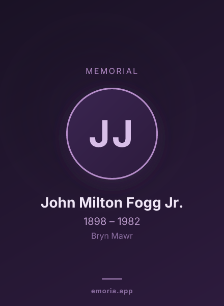 Memorial portrait of John Milton Fogg Jr.