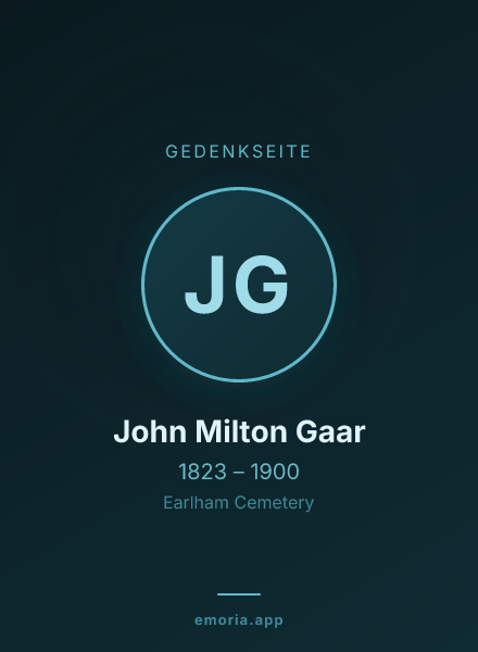 Gedenkportrait von John Milton Gaar