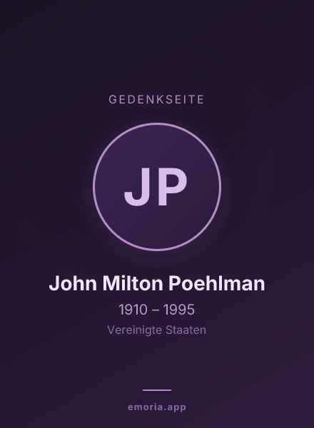 Gedenkportrait von John Milton Poehlman