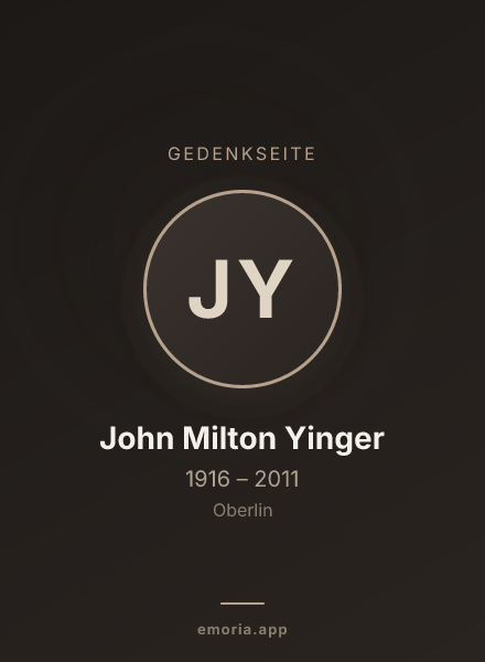 Gedenkportrait von John Milton Yinger
