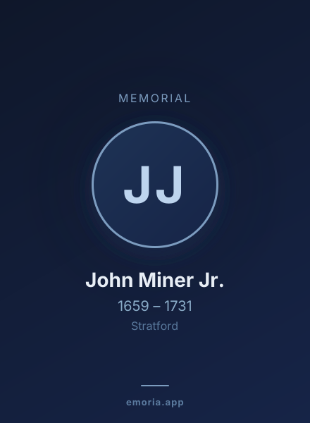 Memorial portrait of John Miner Jr.