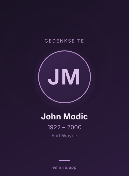 Gedenkportrait von John Modic