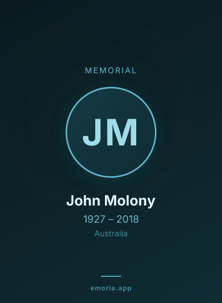 Memorial portrait of John Molony