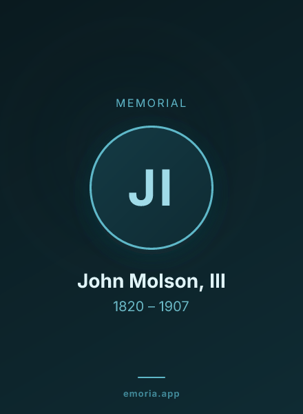 Memorial portrait of John Molson, III