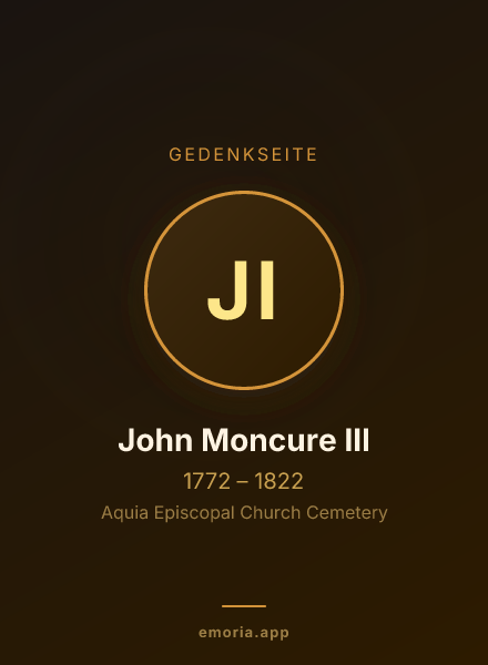 Gedenkportrait von John Moncure III
