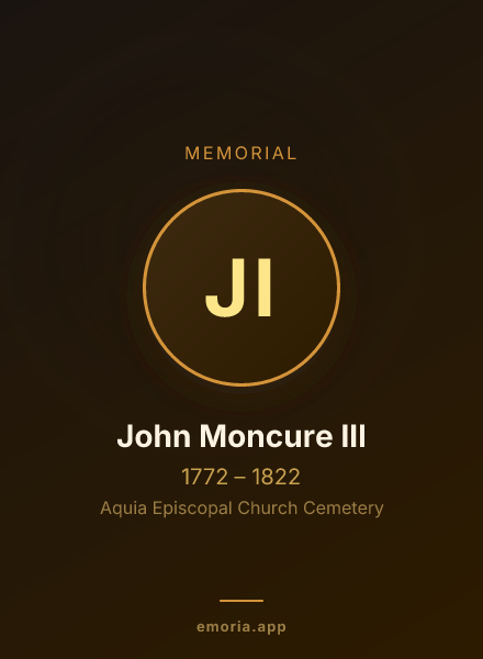 Memorial portrait of John Moncure III