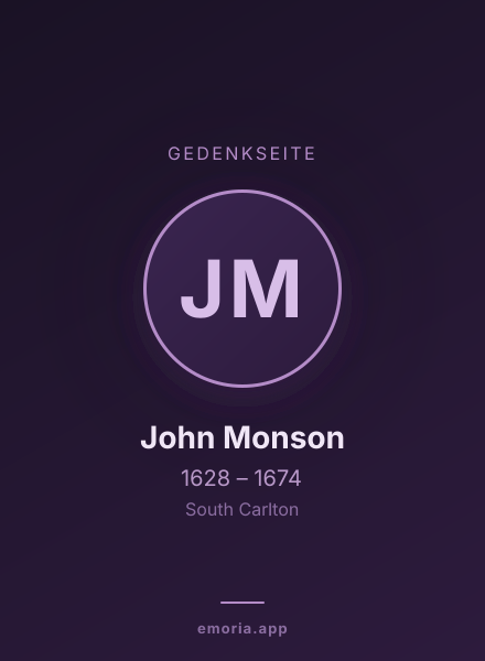Gedenkportrait von John Monson