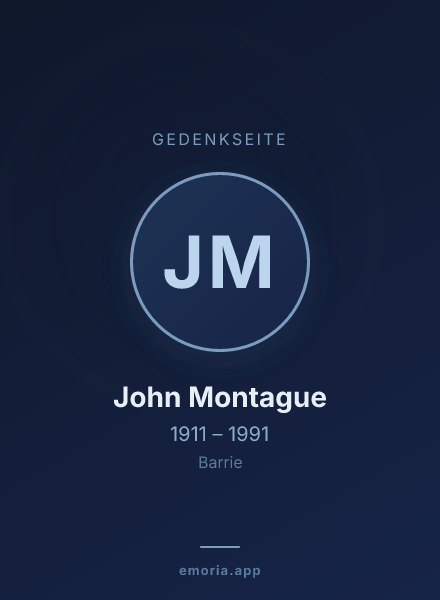 Gedenkportrait von John Montague